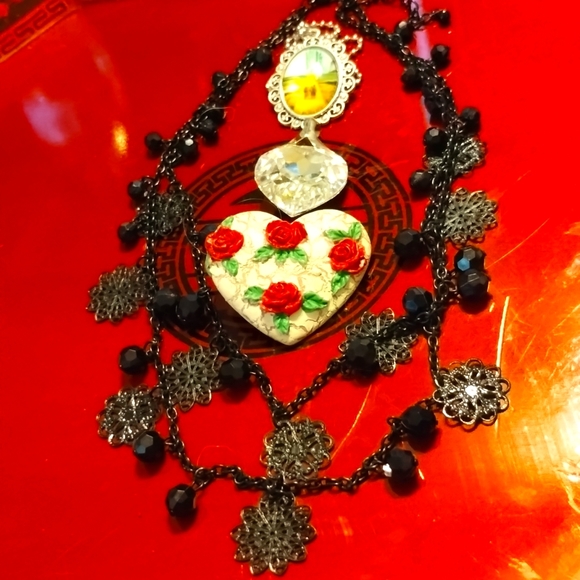 Gorgeous vintage jewelry lot necklaces/Australian crystal pendant/heart … - Picture 5 of 5